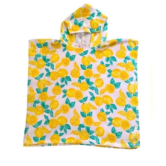 Tommy Bahama Terry Cloth Beach Poncho/Hoodie With Lemons Sz 5-12 - Picture 1 of 3
